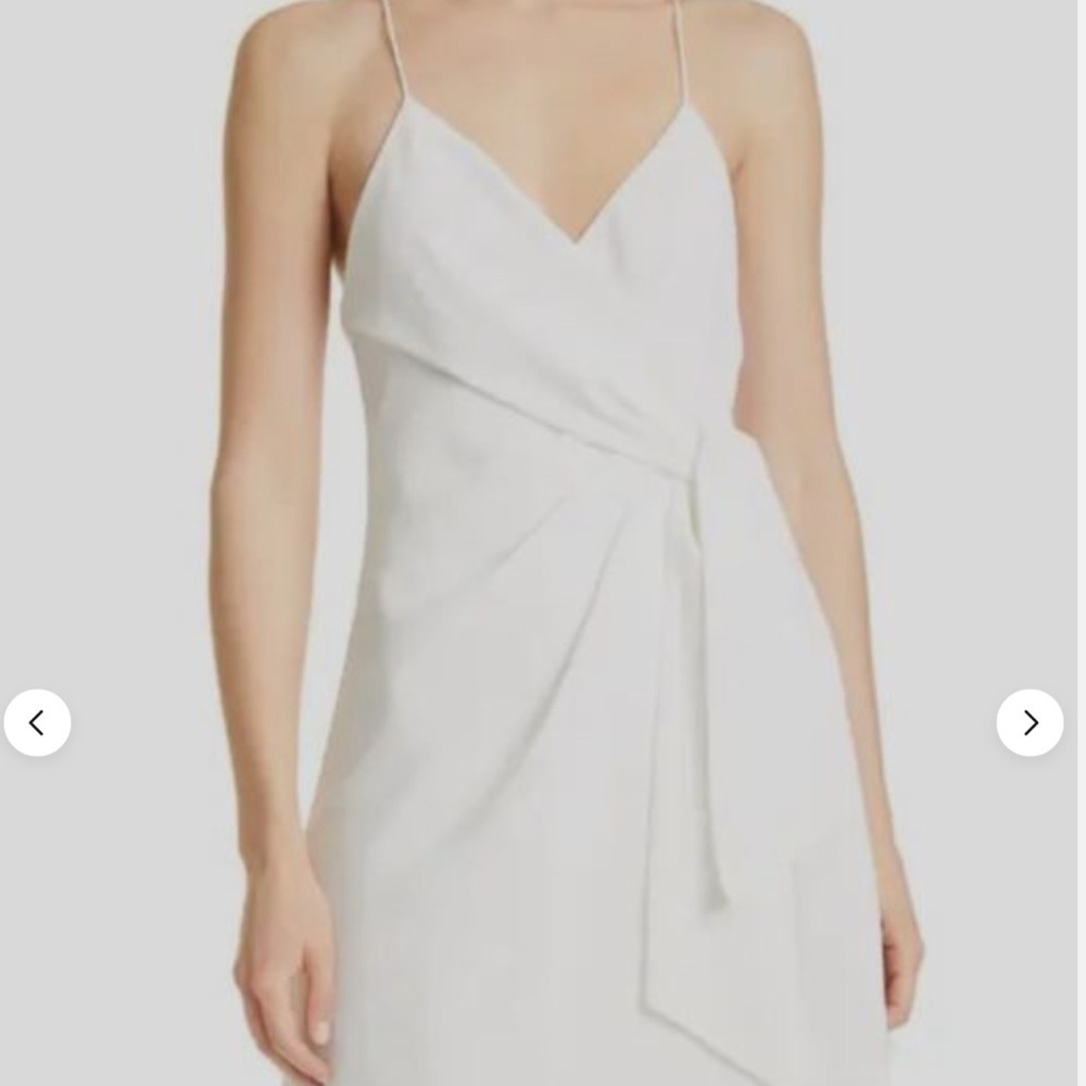 Alice + Olivia Women's White Katie Wrap Front Mini Dress Size 12